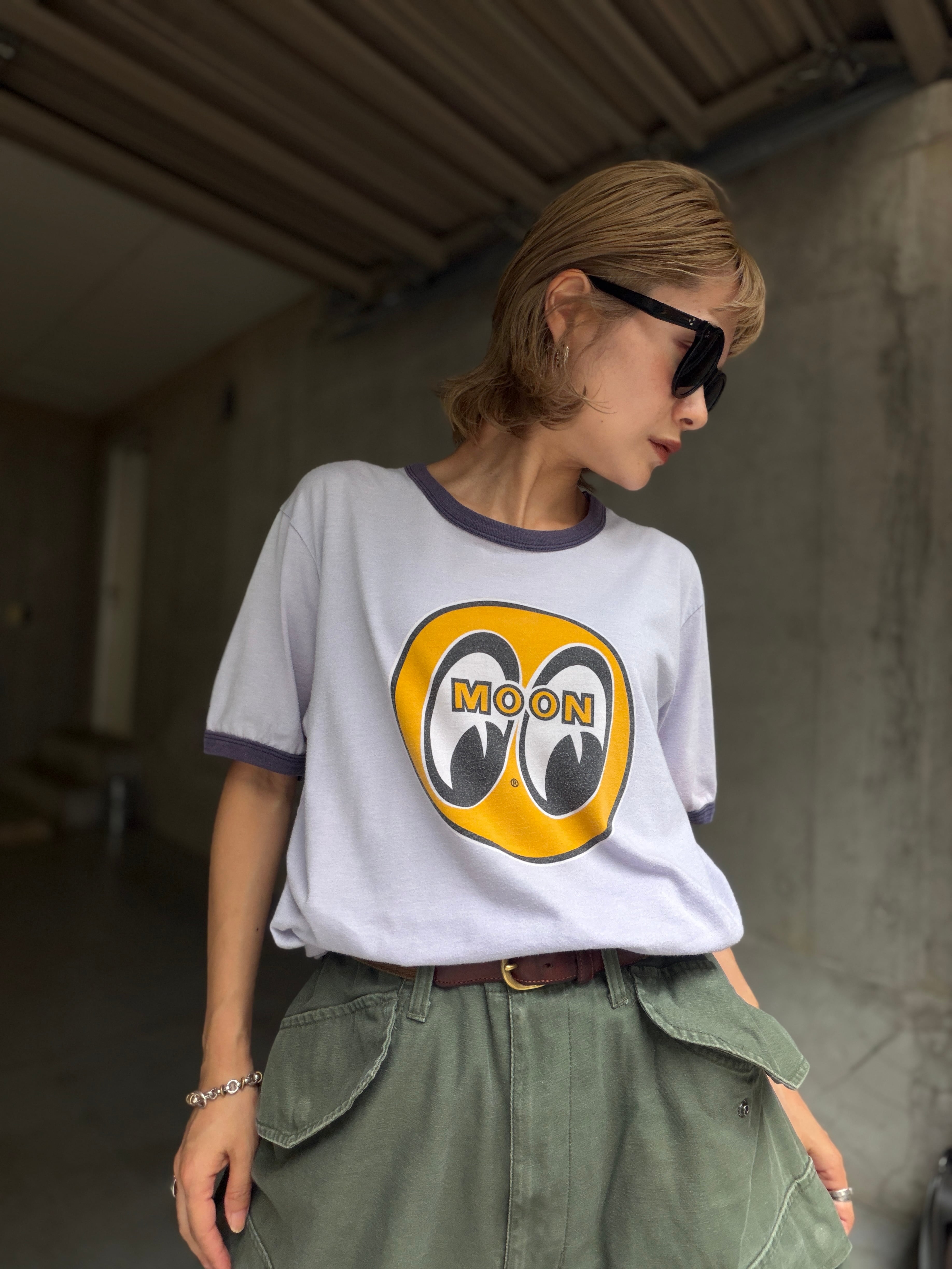 (CS2388)MOONEYES ringer T-shirt