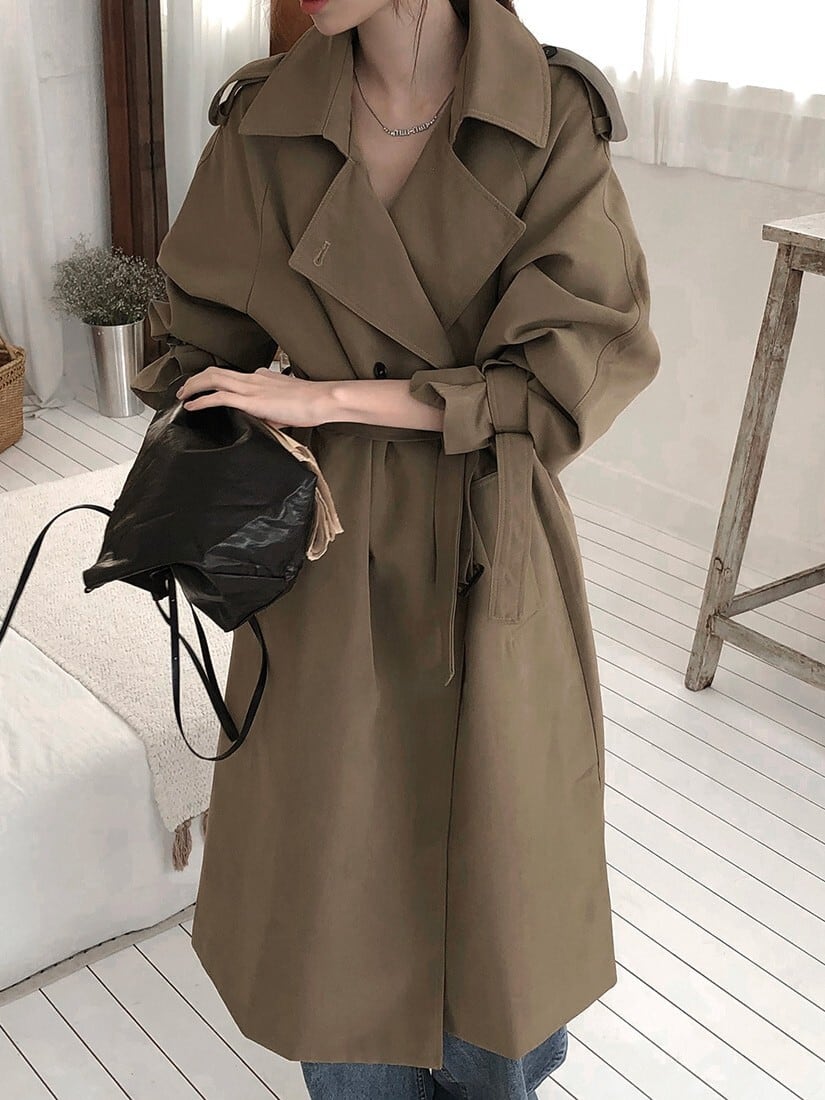 カジュアルロングトレンチコート V05023