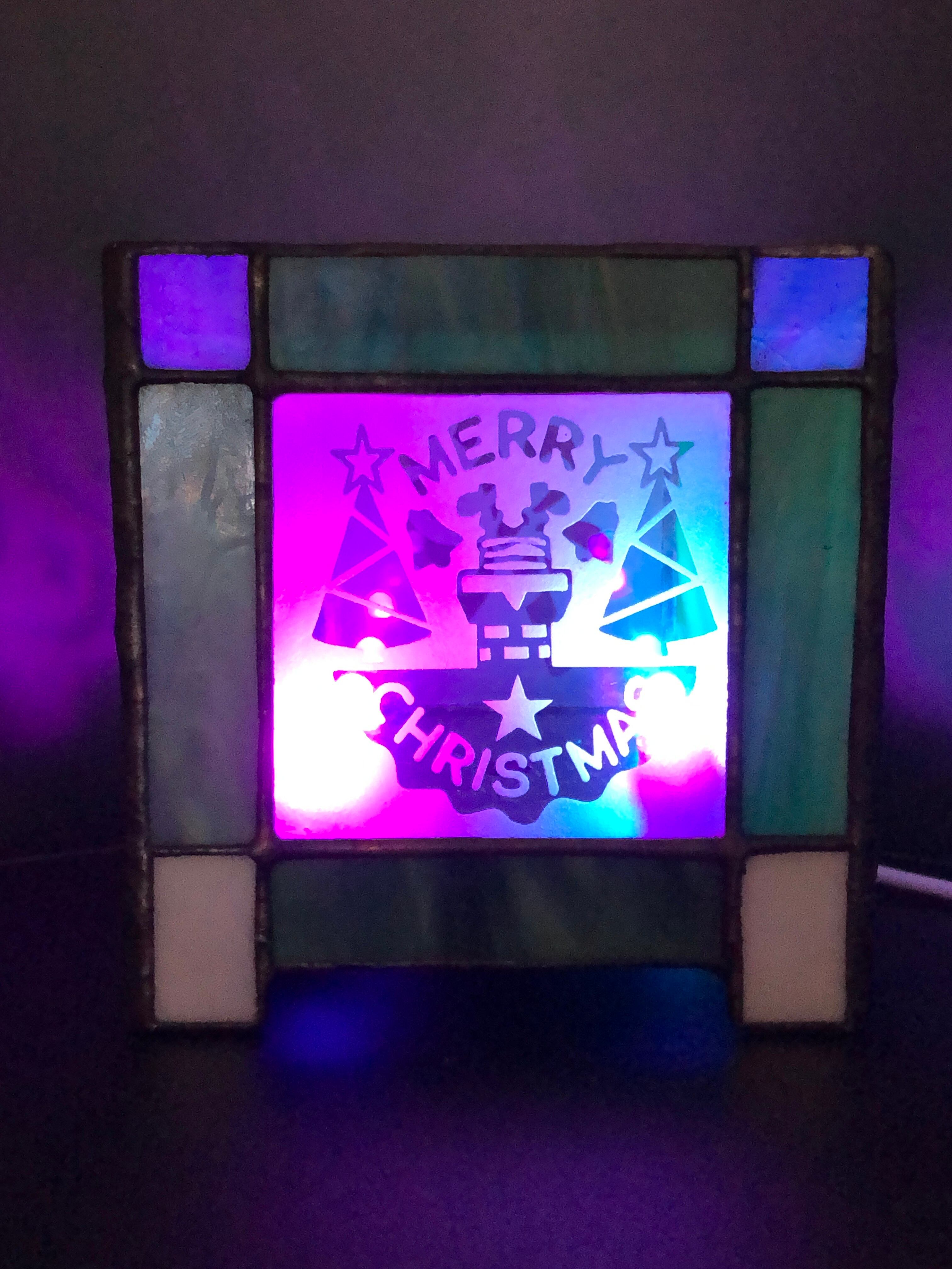 クリスマス3 ステンドグラス イルミネーションライト キューブ
