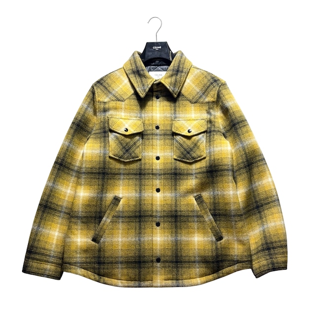 2021AW CELINE by Hedi Slimane ombre check wool quilting jacket