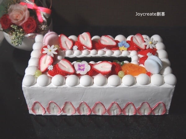 スイーツデコ ティッシュケース フレジェ風フルーツケーキ | 食品