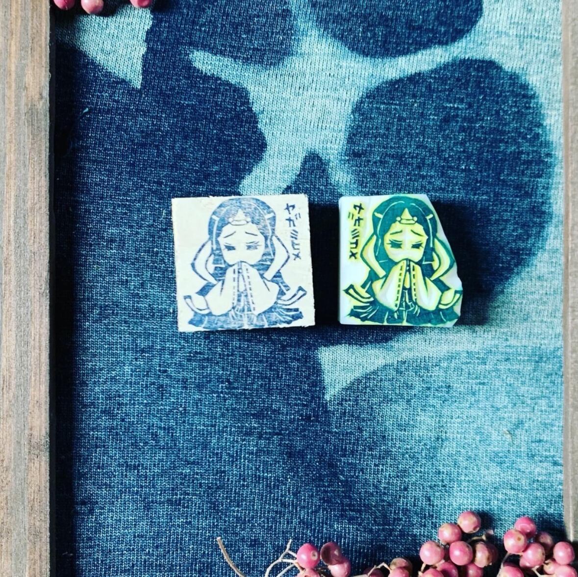 はんこ ハンコ かわいい イラスト キャラクター 神さま　神様 消しゴムはんこ スタンプ 御朱印 デフォルメキャラ ヤガミヒメ 八上姫