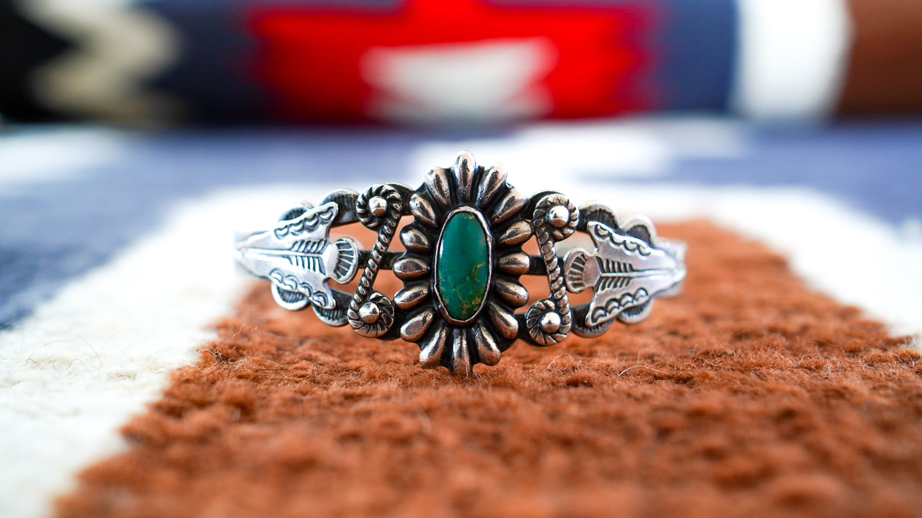 1940-1950s】ナバホ ターコイズ & アロー バングル 《フレッドハービー  