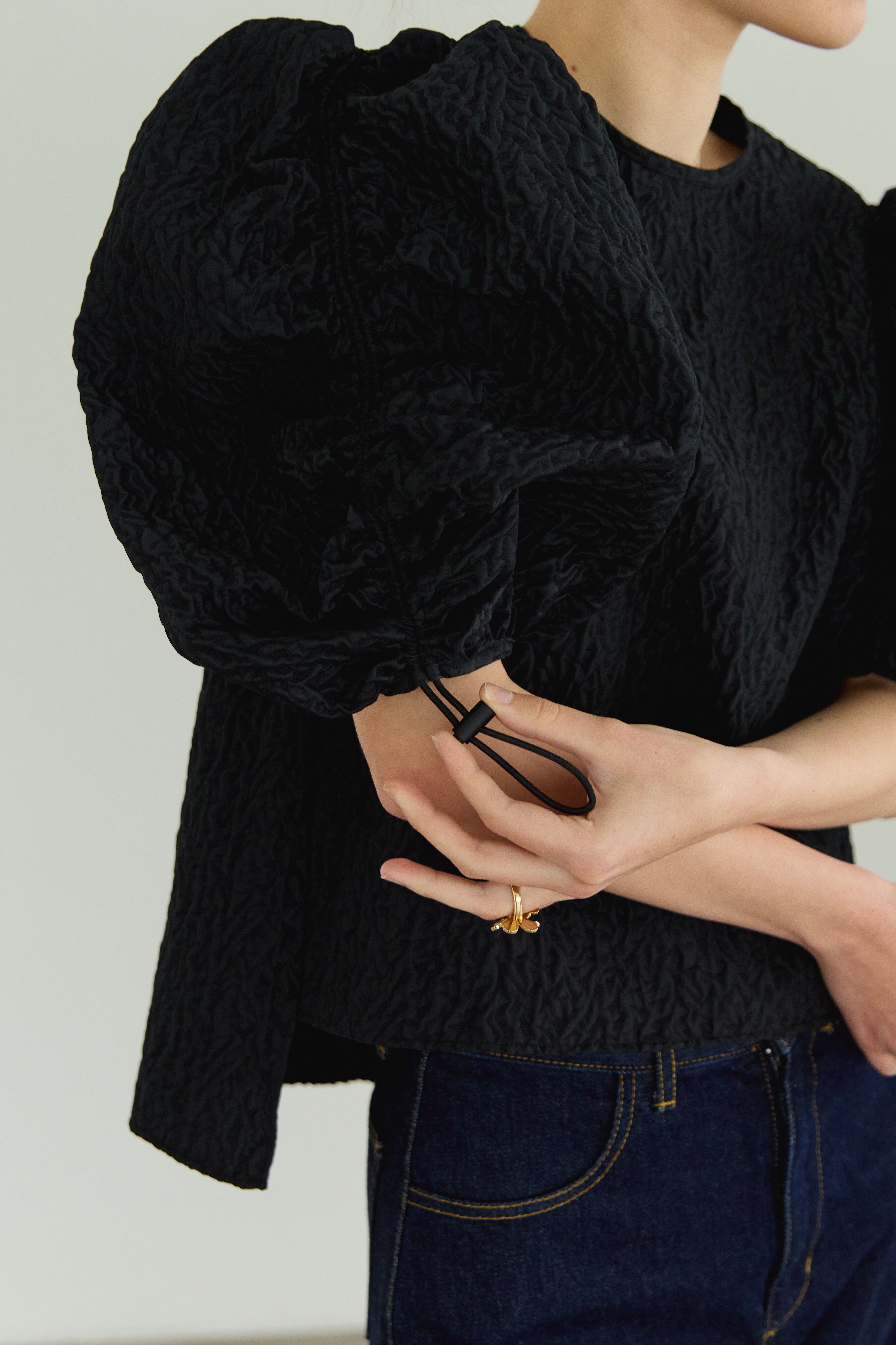 Jacquard spindle blouse | Bluelea