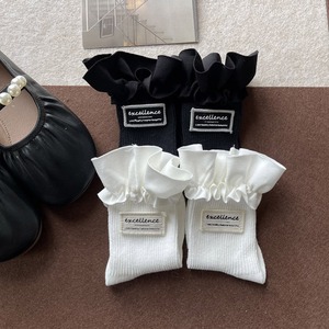 GOODSフリル英字柄ハイソックス