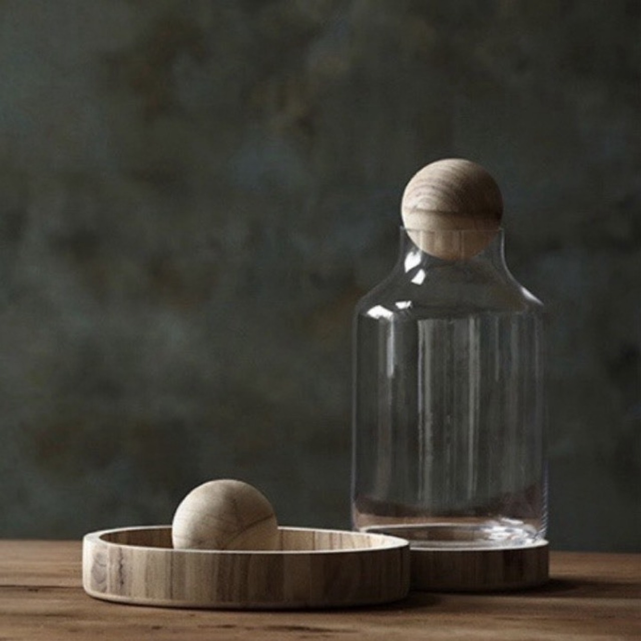 【木製 インテリア アクアリウム】無垢材 ガラス 水槽 花瓶 水耕栽培 魚 花 テラリウム アートアクアリウム 北欧テイスト おしゃれ ミニマリスト 保存瓶 木製ボール 装飾