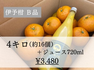 伊予柑　B品 4キロ+ジュース720㎖1本