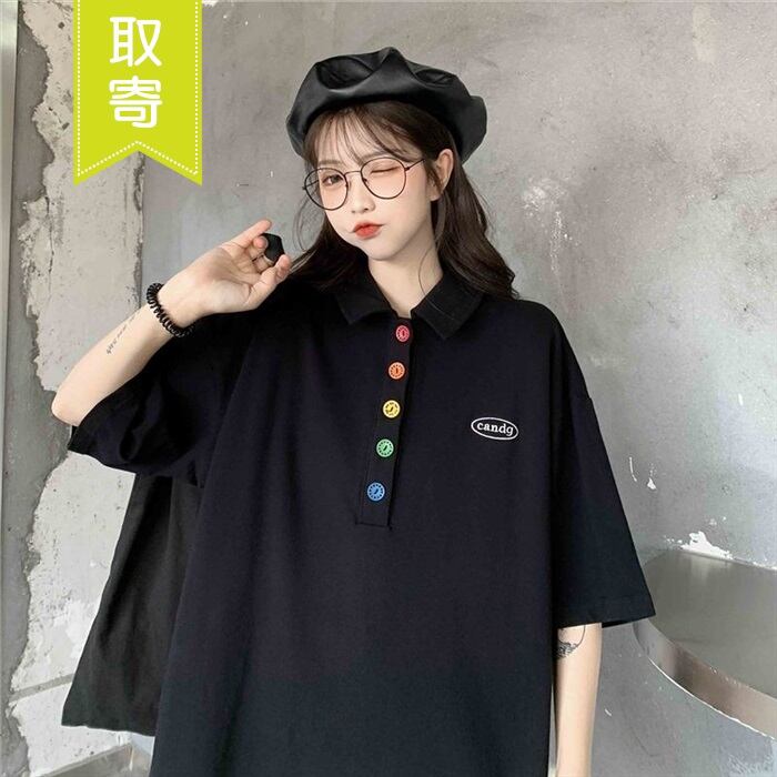 カラフルボタン オーバーサイズ ポロシャツ風トップス ビッグサイズ レディース Jogrogcyjh シャツ ブラウス 半袖 袖なし Contrologypf Com