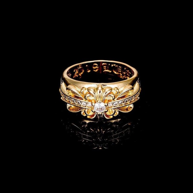 FLORAL RING MEDIUM GOLD