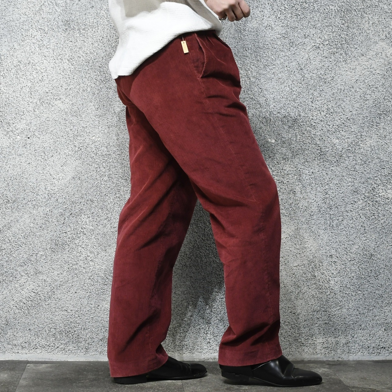 BURBERRY 2tuck corduroy pants wine red
