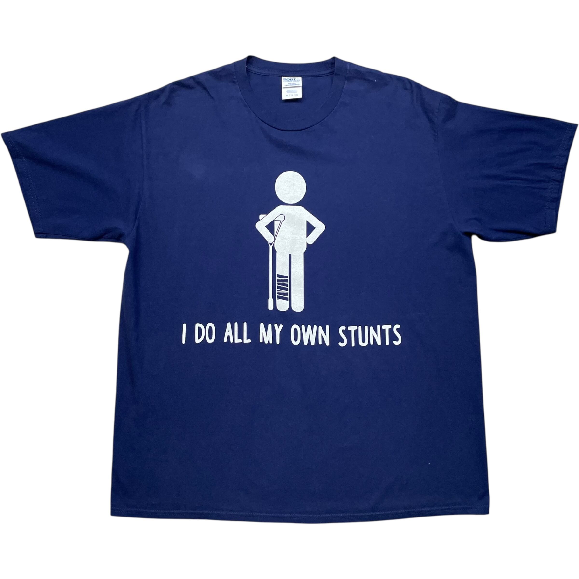 《XL》 PORT & COMPANY Tシャツ ユーモラスプリント ブルー no.8779