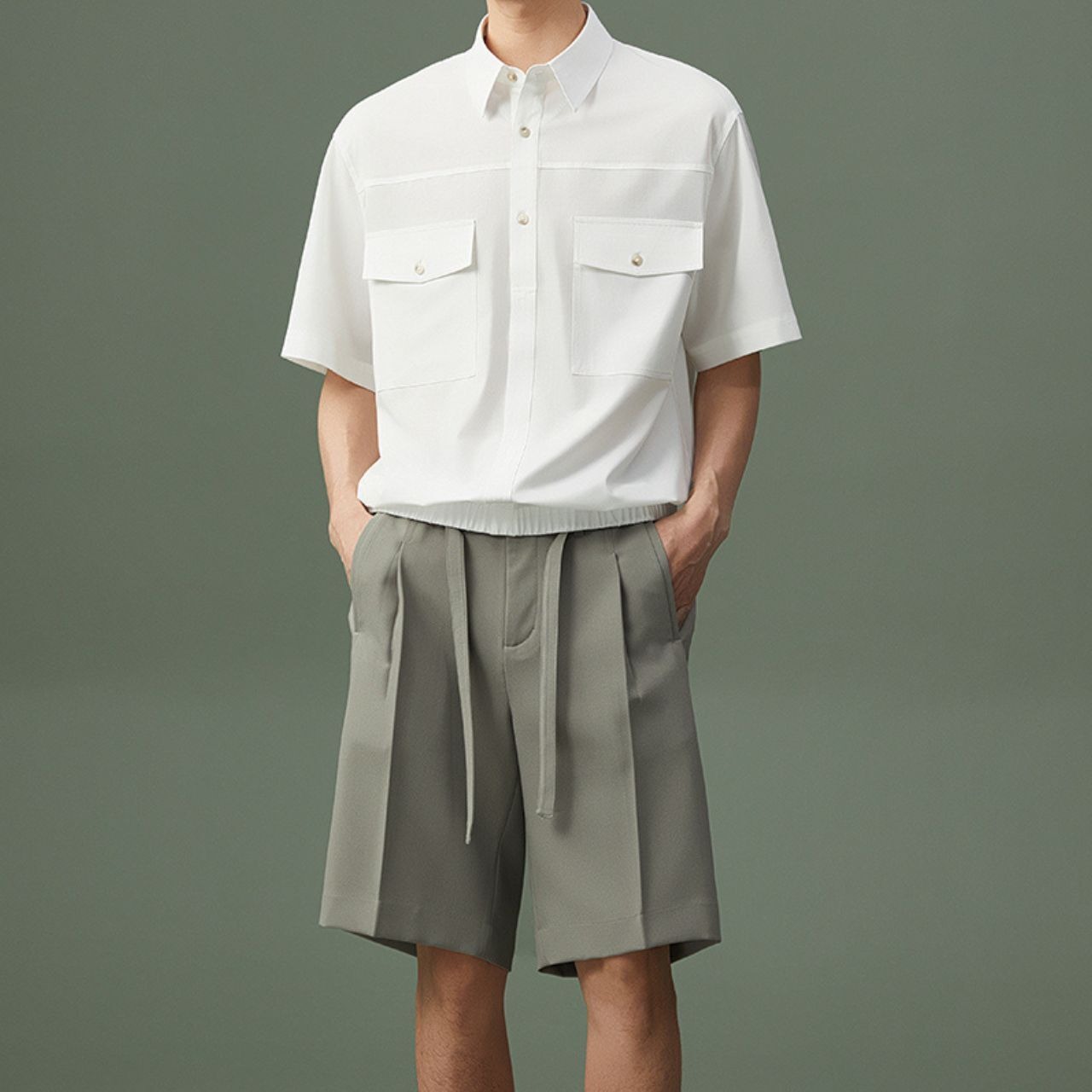 フラップポケットシャツトップス　MT0110015