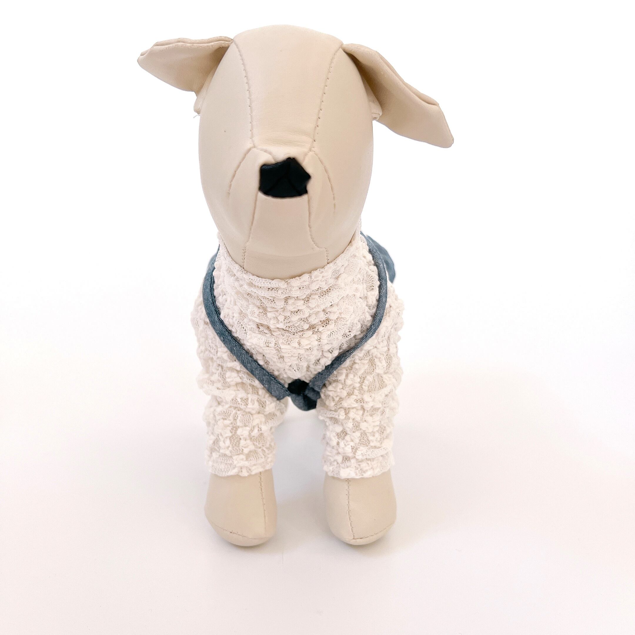 犬服・総レースハイネックトップス_アイボリー | pomponne