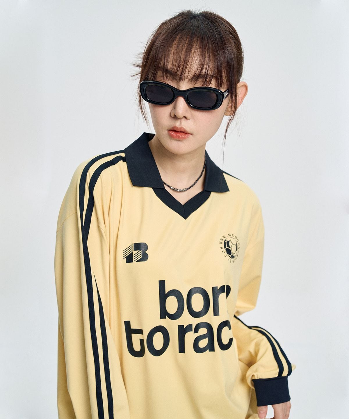 MOO/IVE イソ 着用/BORN TRACK LONG SLEEVE FOOTBALL JERSEY ☆IVE イソ 着用!!【MOO】BORN TRACK LONG SLEEVE FOOTBALL