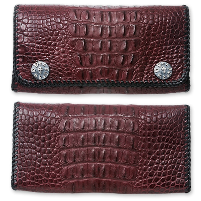 【VAN AMBURG LEATHERS　ヴァンアンバーグレザーズ　Wallet　ウォレット　財布】ミニマリストウォレット/アリゲーター/ボルドー【送料無料】