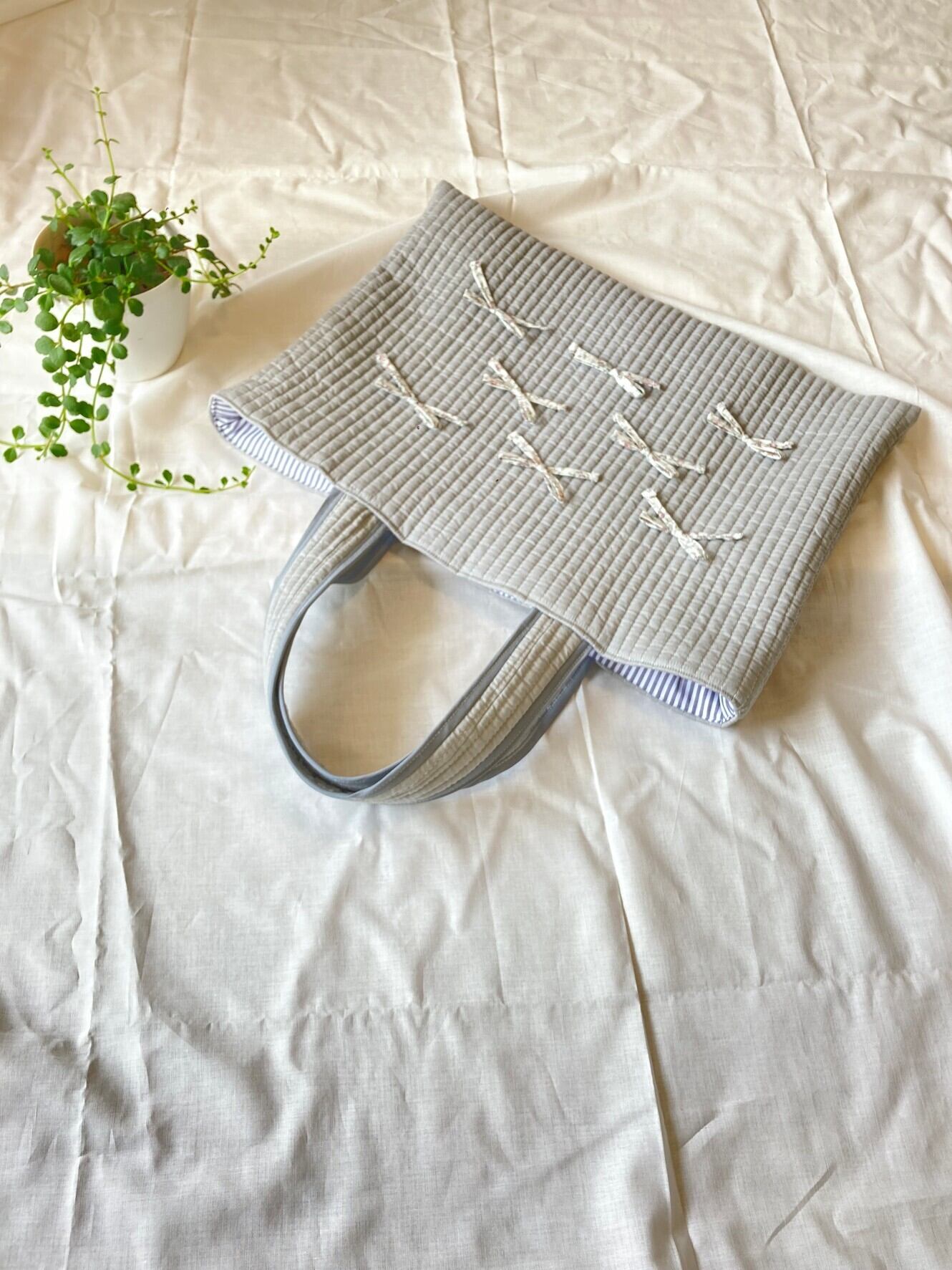 【残り1点】韓国ヌビ&リバティリボントートバッグ 鞄