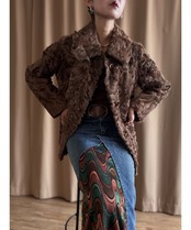 classic brown real fur jacket-5046-10