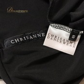 社交ダンス 衣装 CHRISANNE クリスアン ワンピース レッスンウェア ブラック系 黒 無地 シンプル アシンメトリー ノースリーブ 華やか かわいい おしゃれ 上品 大人っぽい レディース ダンス 練習 レッスン 練習着 ダンス衣装 軽やか フリル