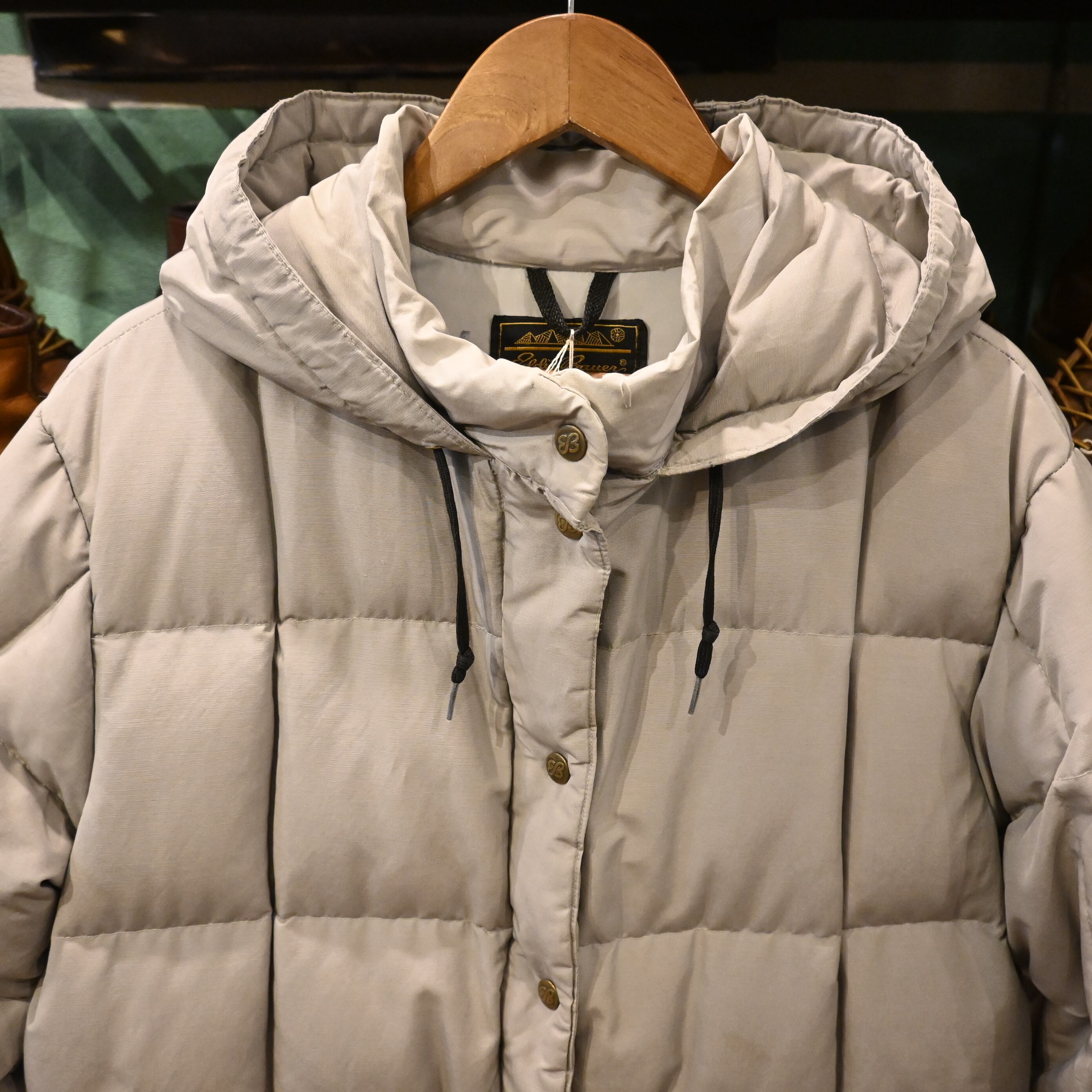 L ] Eddie Bauer 80-90's Canada製 Down Quilt Parker , Gray | 広島