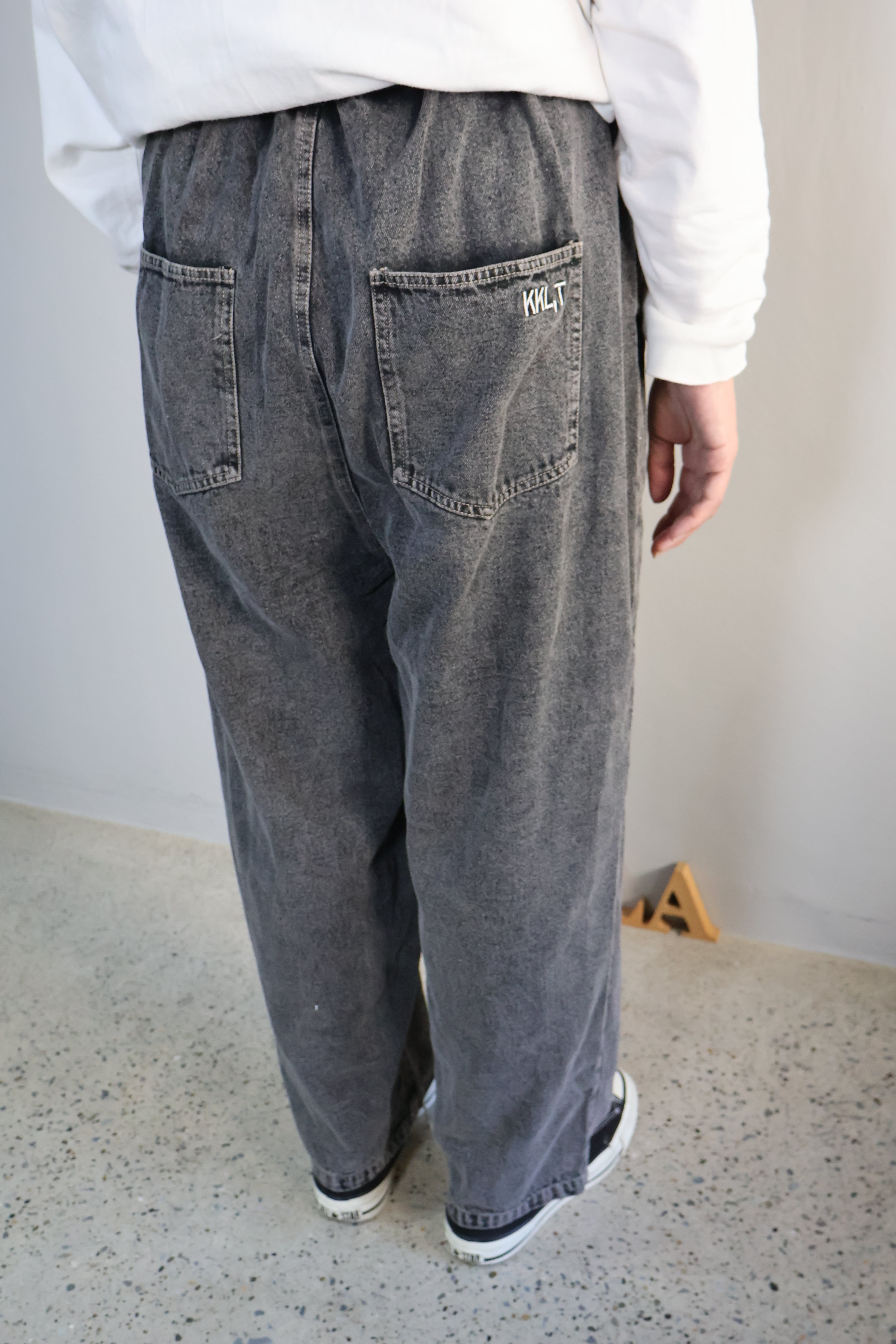 デニムケミカル加工サルエルイージーパンツ【12503-193-20】2025SS