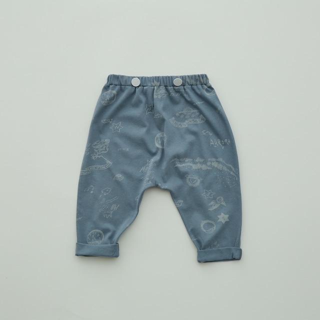 〈 eLfin Folk 〉AuRora tarina printed Baby pants / elf-232J21 / パンツ / smoke blue