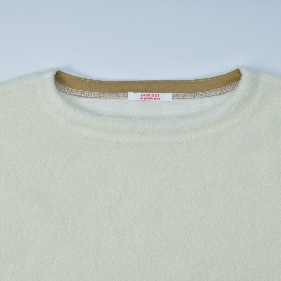 Fabrique en planete terre ファブリケアンプラネテール ナバルデザイン・フリースプルオーバー・エクリュ