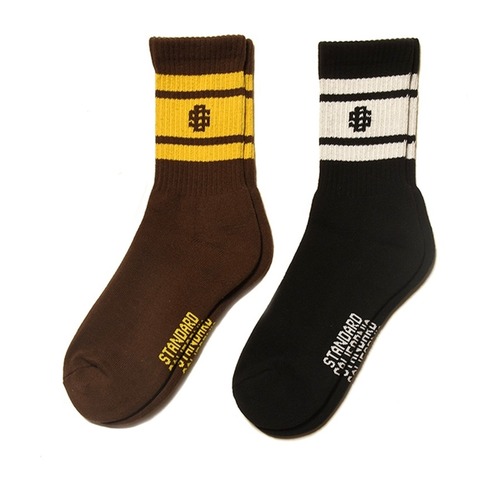 STANDARD CALIFORNIAスタンダードカリフォルニア SD Sports Socks-2P Type-2 Black / Brown
