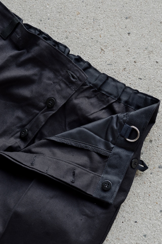 East German Army 80s Custom Dyed Black Dead Stock Fade Black Work Trouser 東ドイツ軍 1980年代 ワークトラウザー
