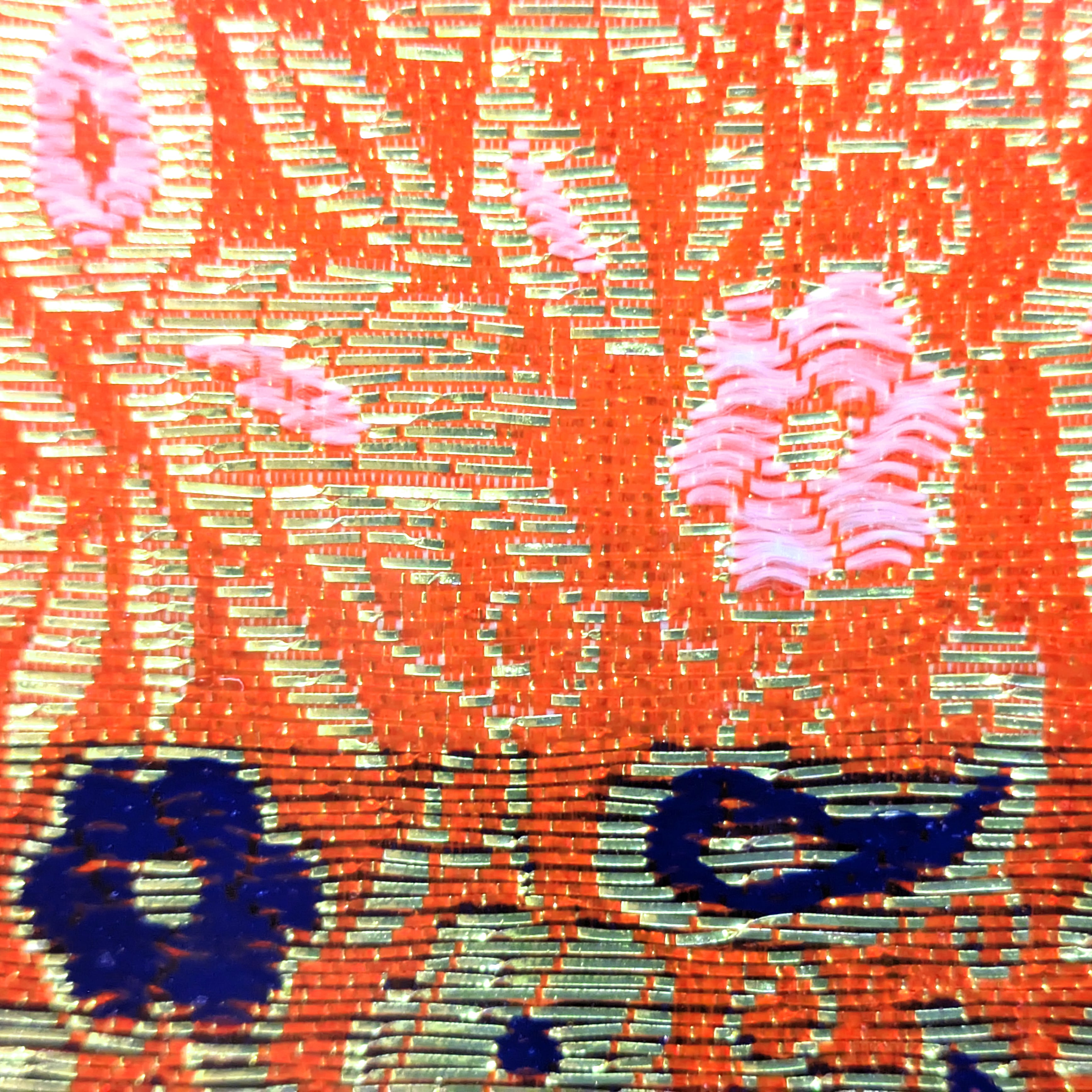 Kano・ぎやまん・ガラス花器・花瓶・フラワーベース・織物・No.230525