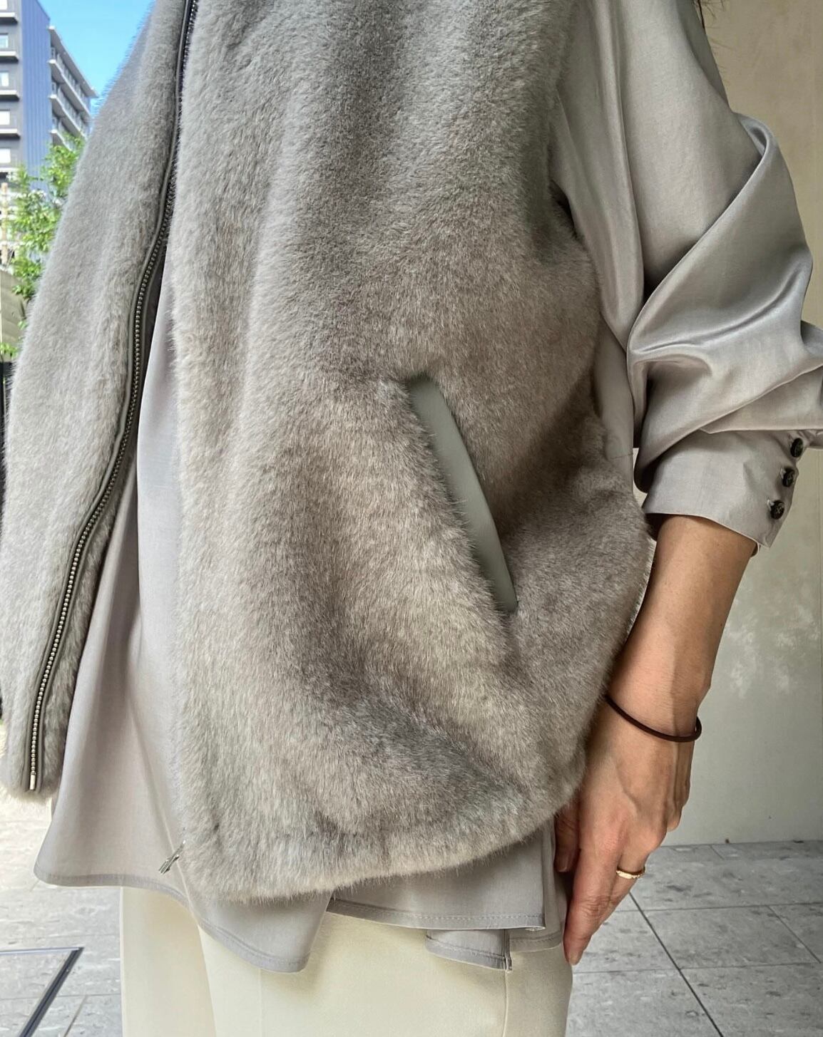 vivapresto]ファー×中綿ZIPベスト | 二星