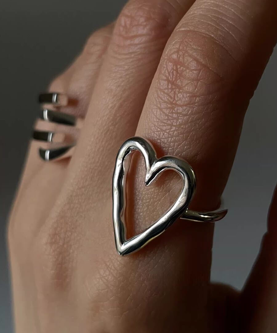 S925◆ハートリング【e-70419】