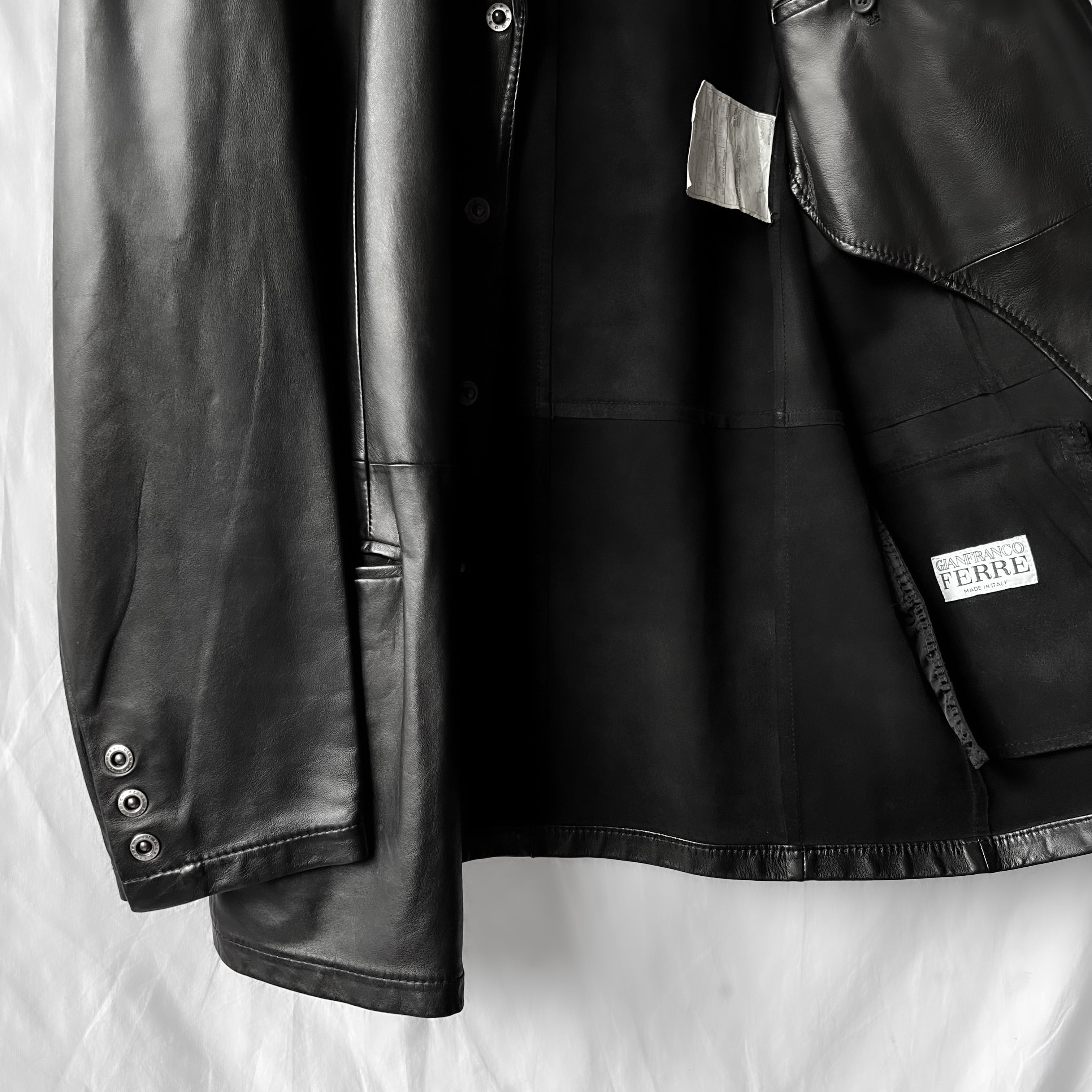 s “GIANFRANCO FERRE” sheep leather jacket made in italy ジャン