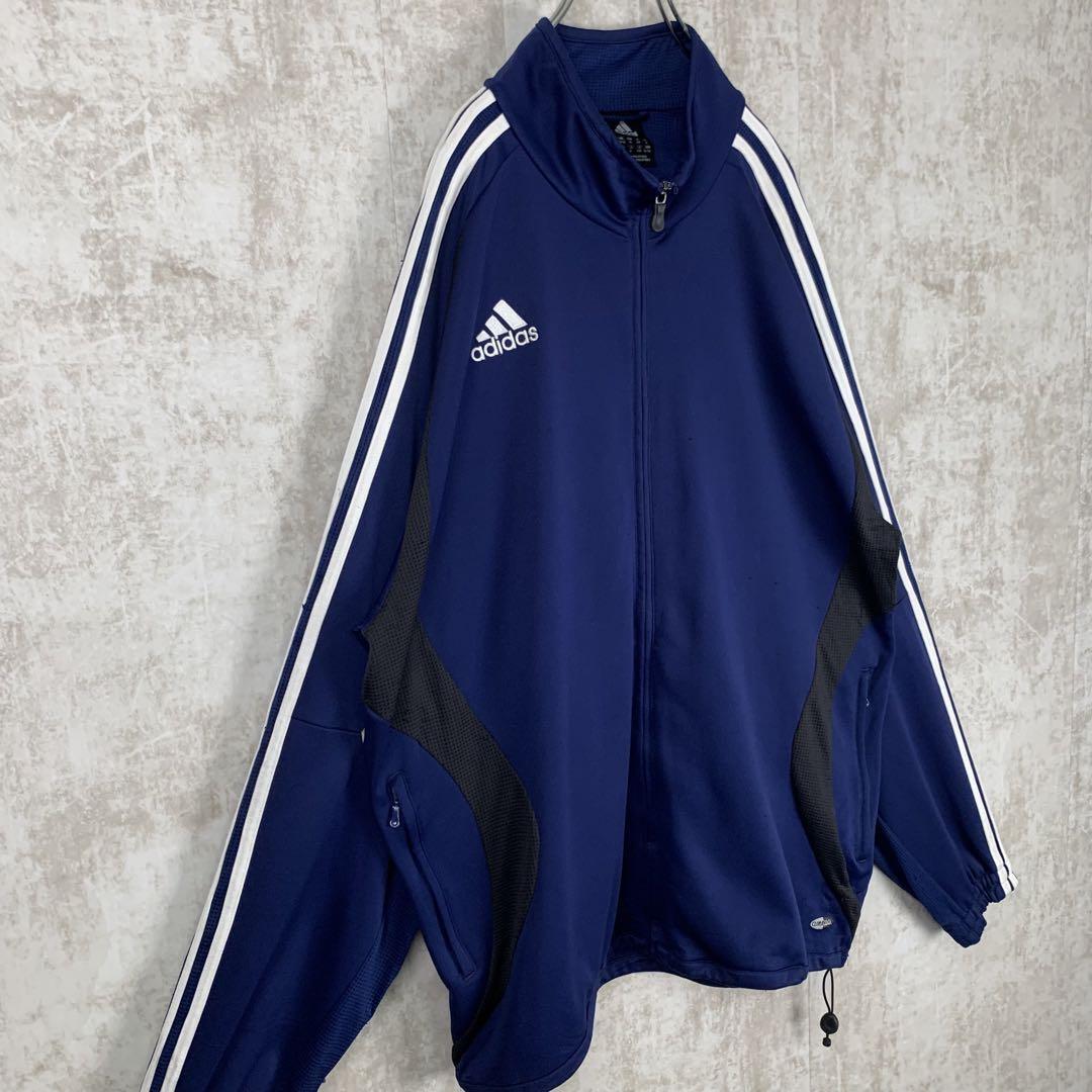 adidas トラックジャケット ホワイト\u0026ネイビー 紺 4XO