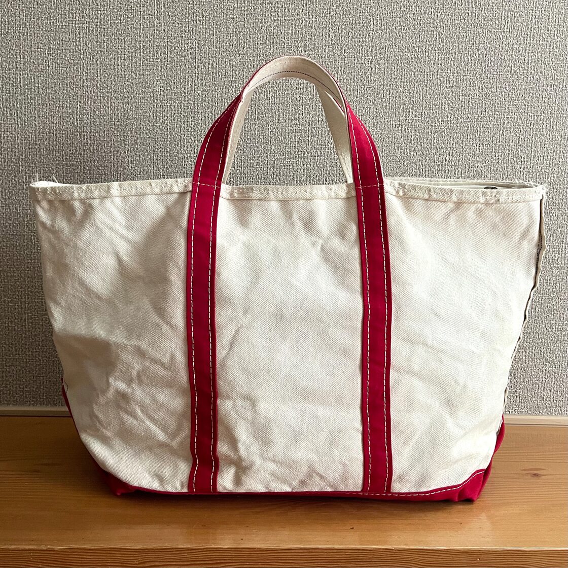 Lsize！ ジップタイプ！】80s L.L.bean トートバッグ 2トーンタグ BOAT 