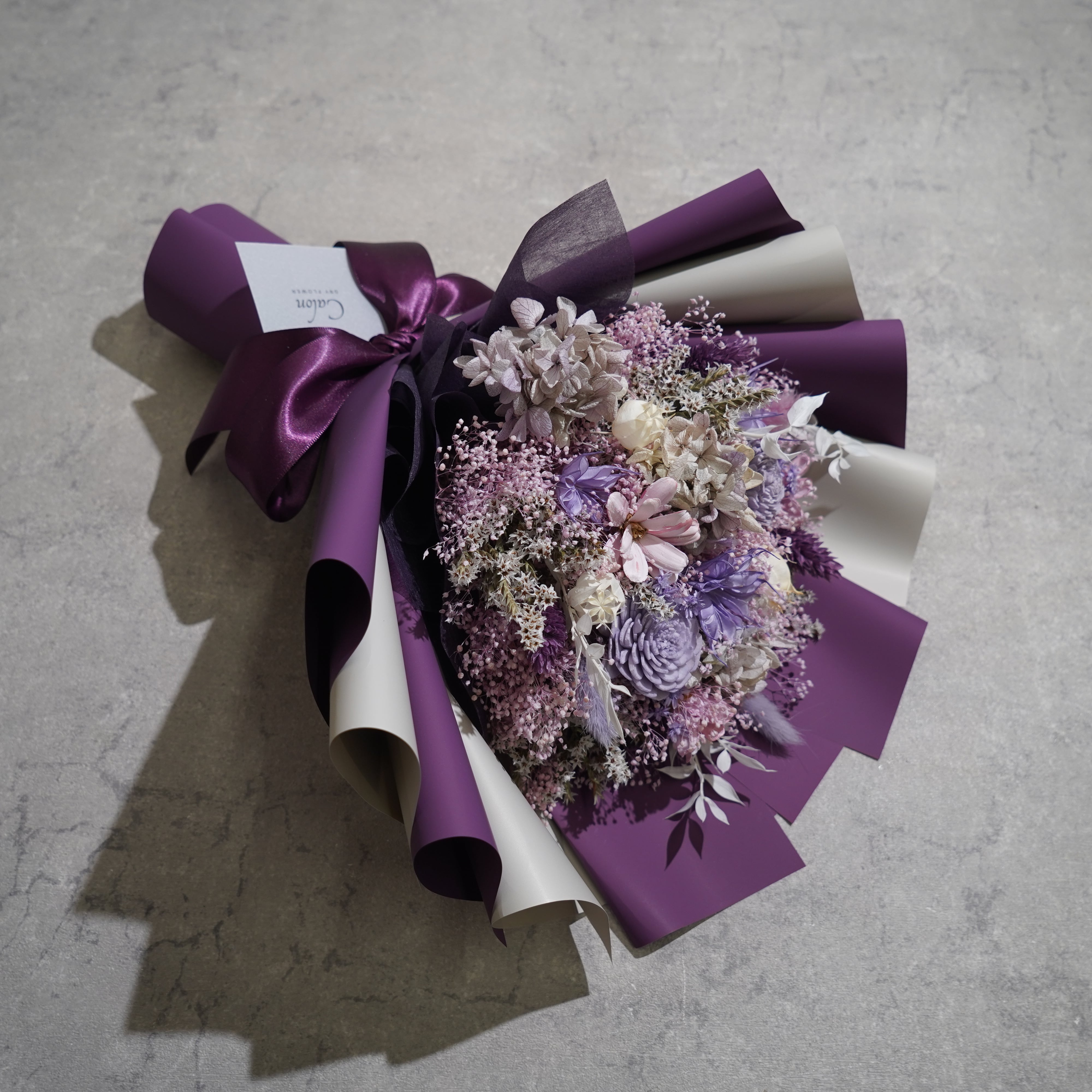 ドライフラワーの花束 Mサイズ パープル M-590≪限定1点≫