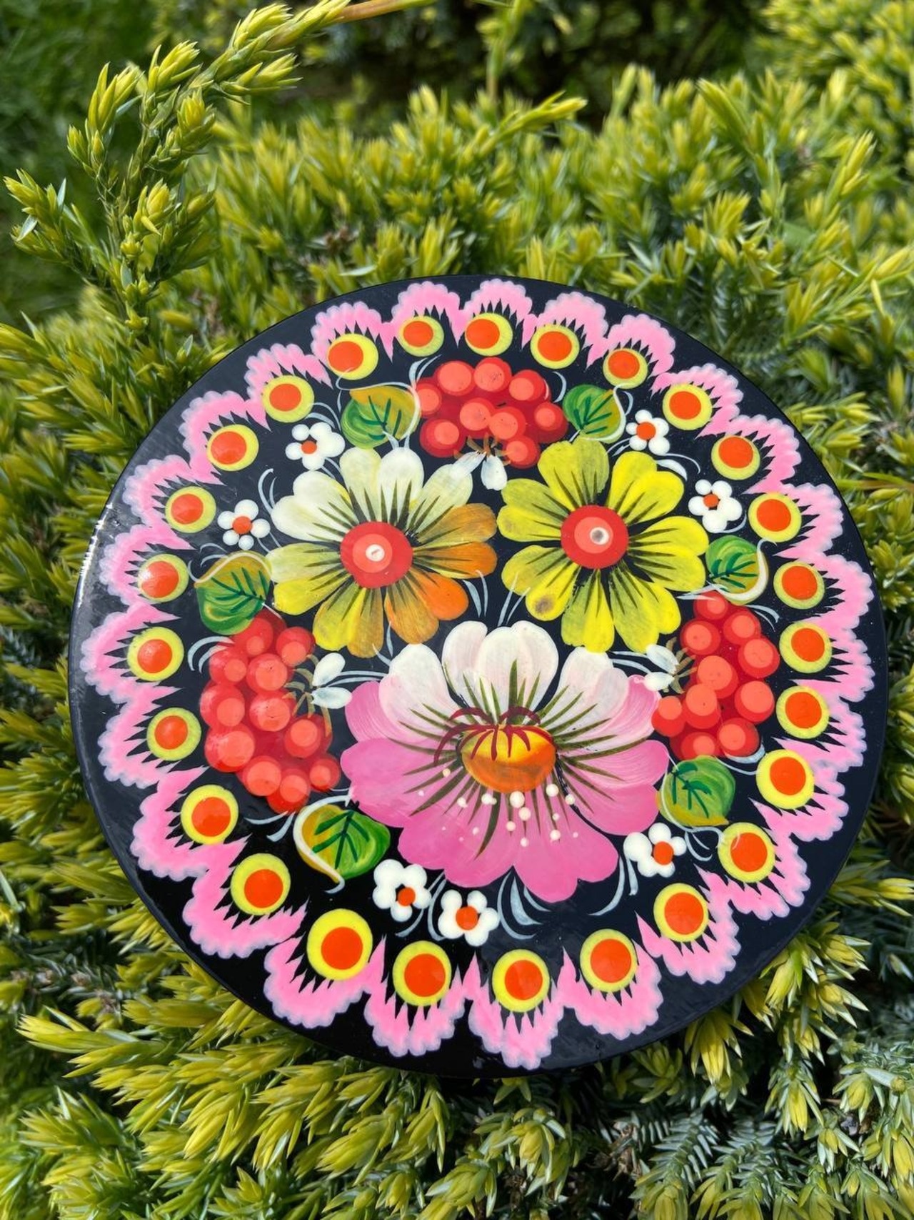 ペトリキフカ塗り　木製マグネット 　インテリア　フラワー　花（Khomenko製作） - 1