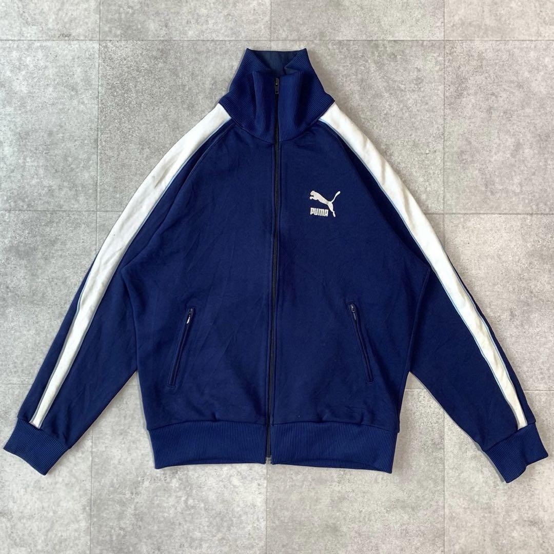 プーマ 90s PUMA トラックジャケット ビンテージ 青 白 ジャージ プーマ 90s PUMA トラックジャケット ビンテージ 青 白 ジャージ