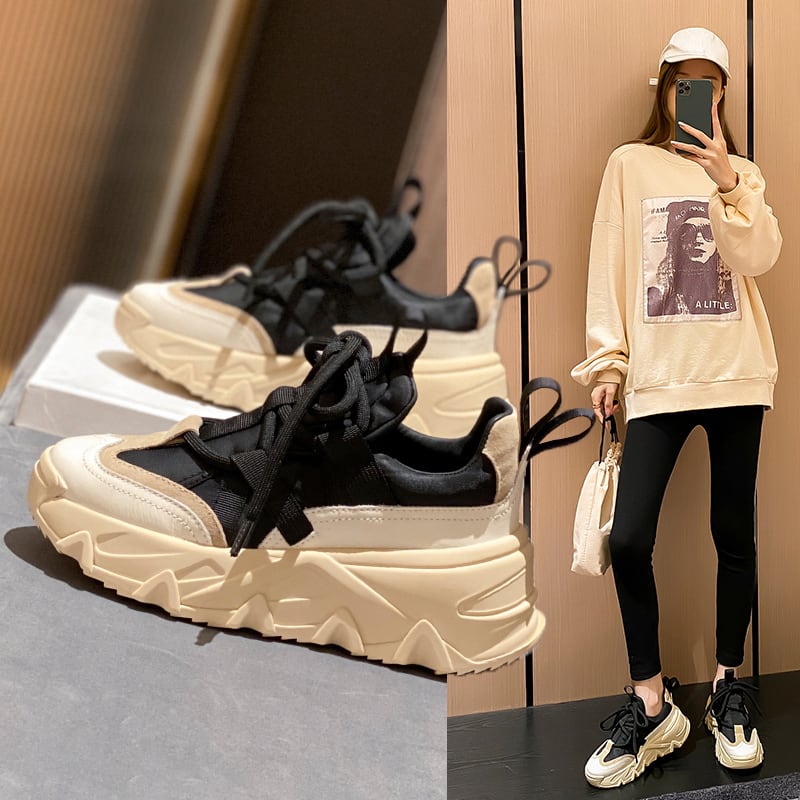 厚底スニーカー シューズ 靴 くつ クツ スニーカー 4.5cmヒール 厚底