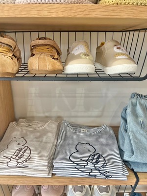 【I-bang】バゲットベア Tシャツ ベージュ 80~130cm