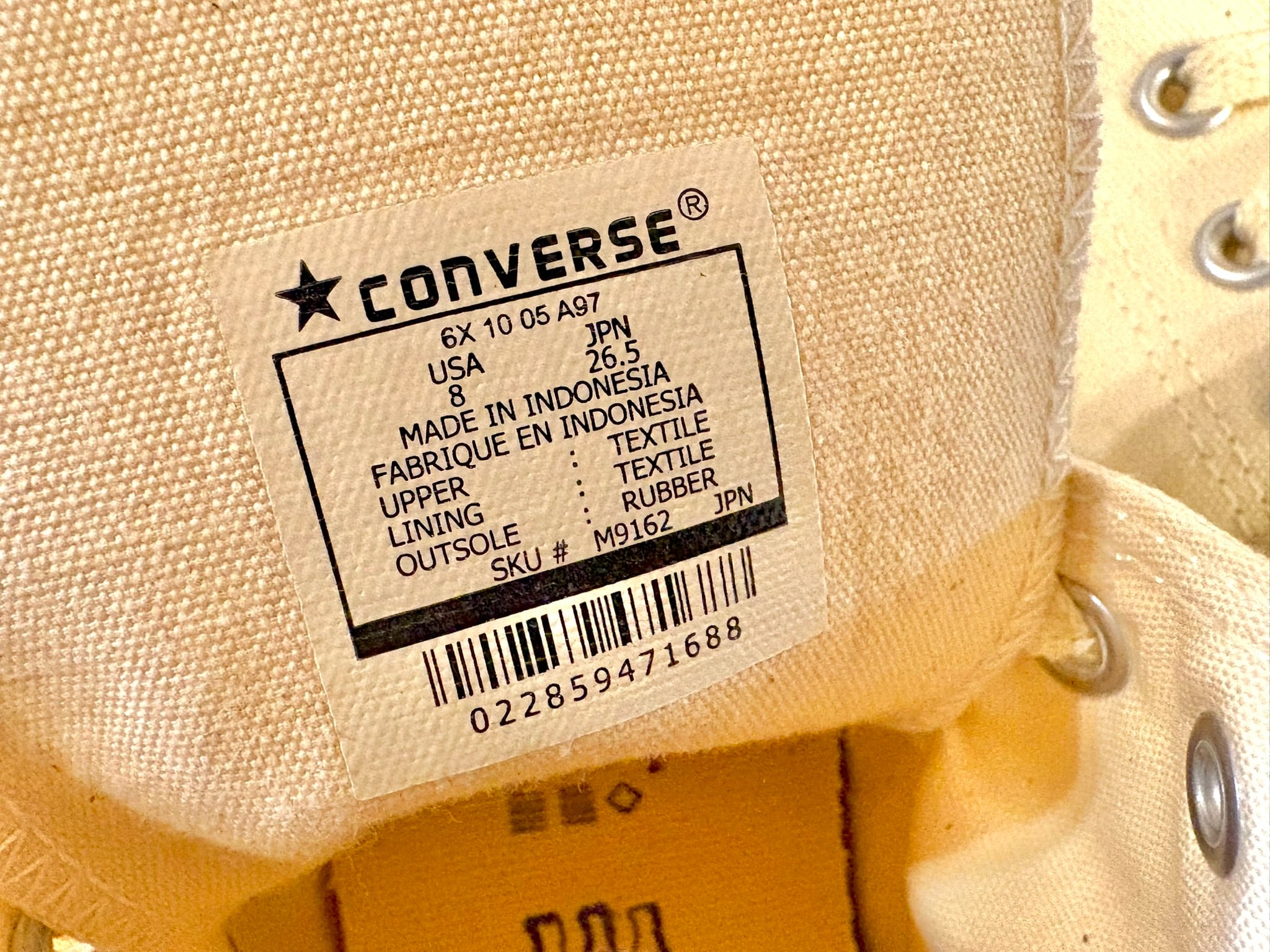 converse（コンバース）ALL STAR Hi（オールスター ハイカット）生成り