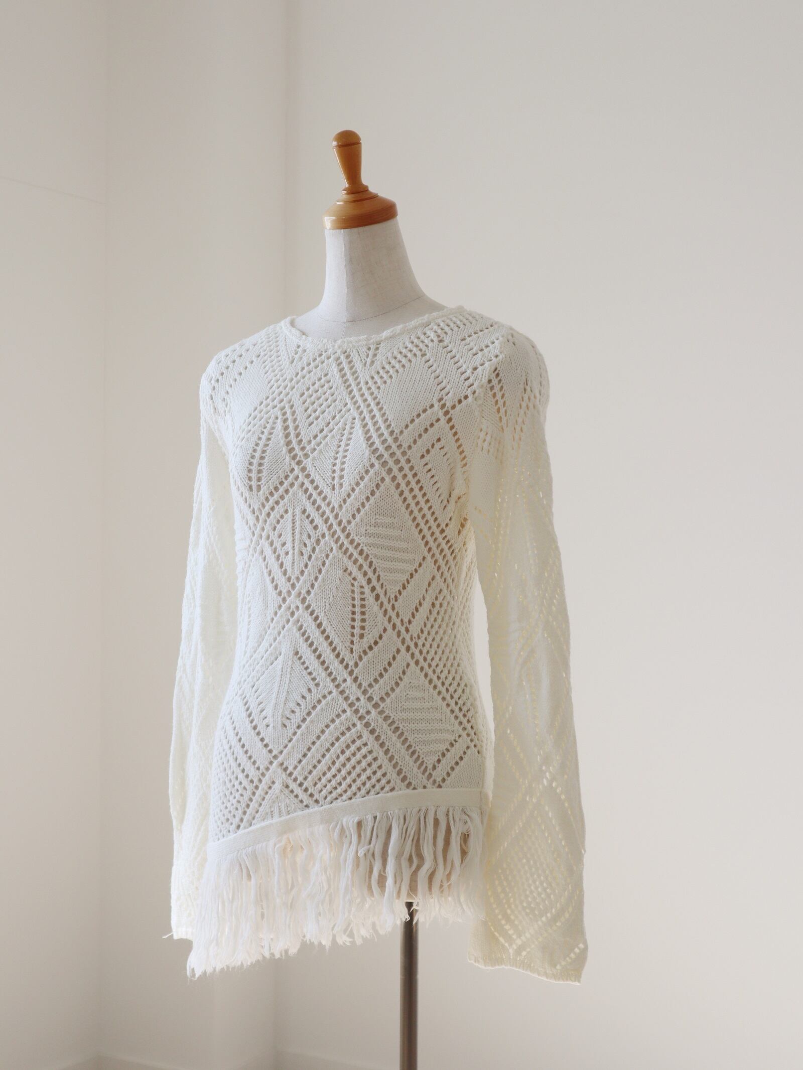 Europe fringe hem design knit