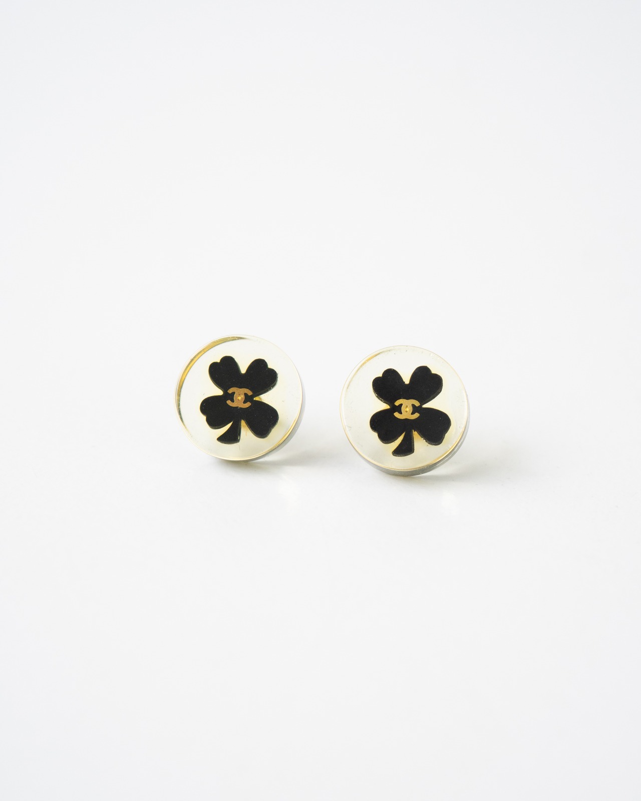 〈CHANEL〉CC Mark Clover Earrings 1990s