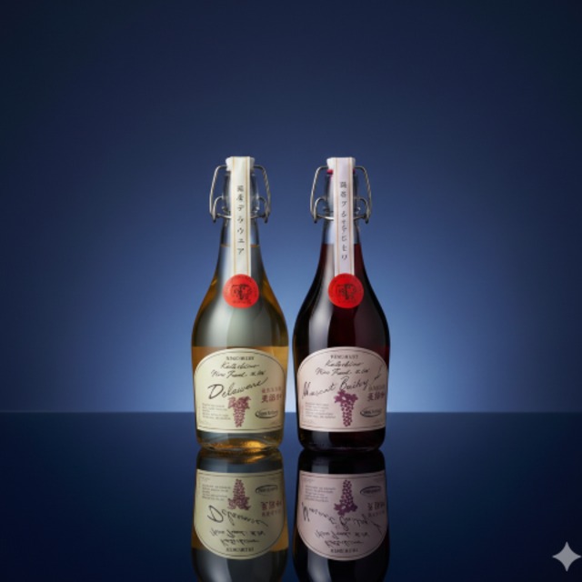 〈カタシモワイナリー〉キングセルビー 無添加 新酒ワイン「大阪ヌーヴォー 2025」 赤ワイン、白ワイン 2本セット(500ml×2)