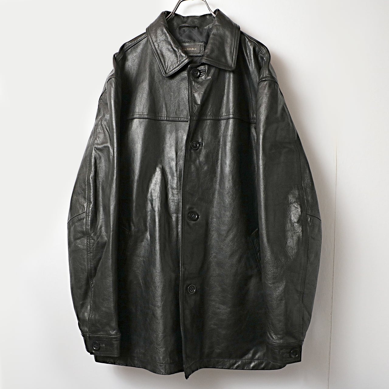 00s BANANA REPUBLIC バナナリパブリック レザー カーコート 古着 used