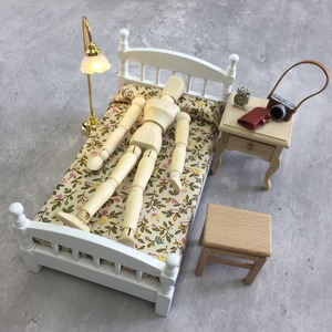 020-30150　ミニチュア家具　＊1/12サイズ＊　cabinet&shelf　ベッドサイドテーブル