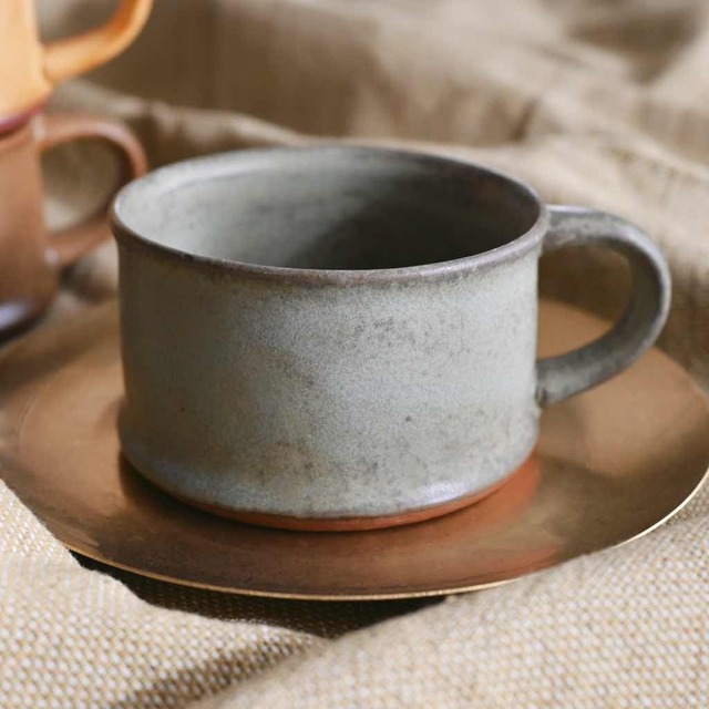 FLATTY マグカップ グレーグリーン ｜くすみカラー 瀬戸焼 おしゃれ 雑貨屋