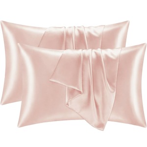 【在庫のみ】枕カバー 2枚セット 35 50 WGWJM 両面サテン 封筒式枕カバー 摩擦軽減 肌や髪に優しい 防臭防ダニ 敏感肌に優しい まねるシルク 光沢まくらカバー 洗える 高い快適さピローケース 四季適応 静電気防止 ピンク