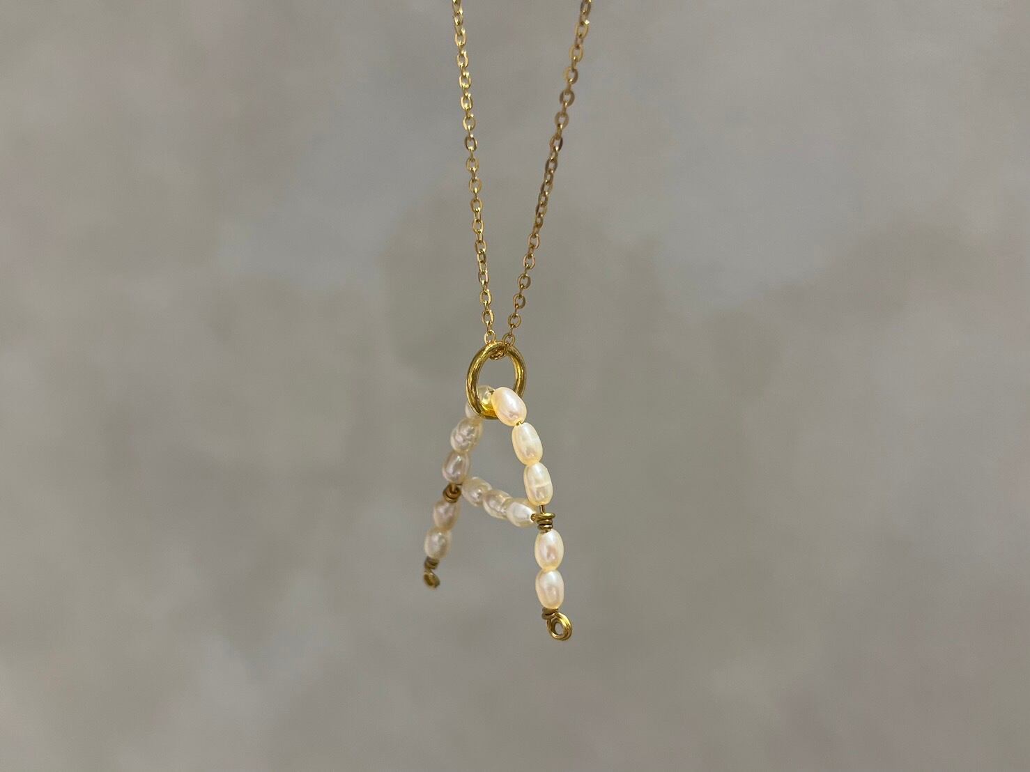 【 PURE 】initial charm ×chain necklace(40cm)