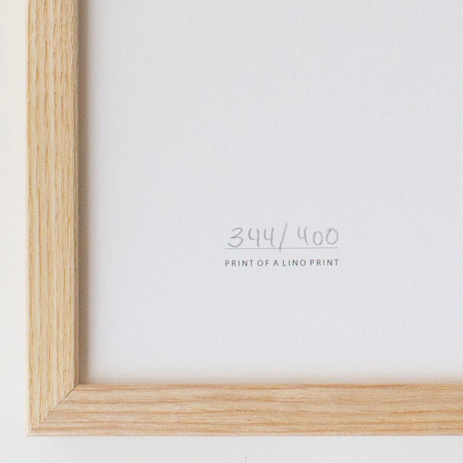 Monika Petersen Lino Print ポスター Olive Branch フレームセット