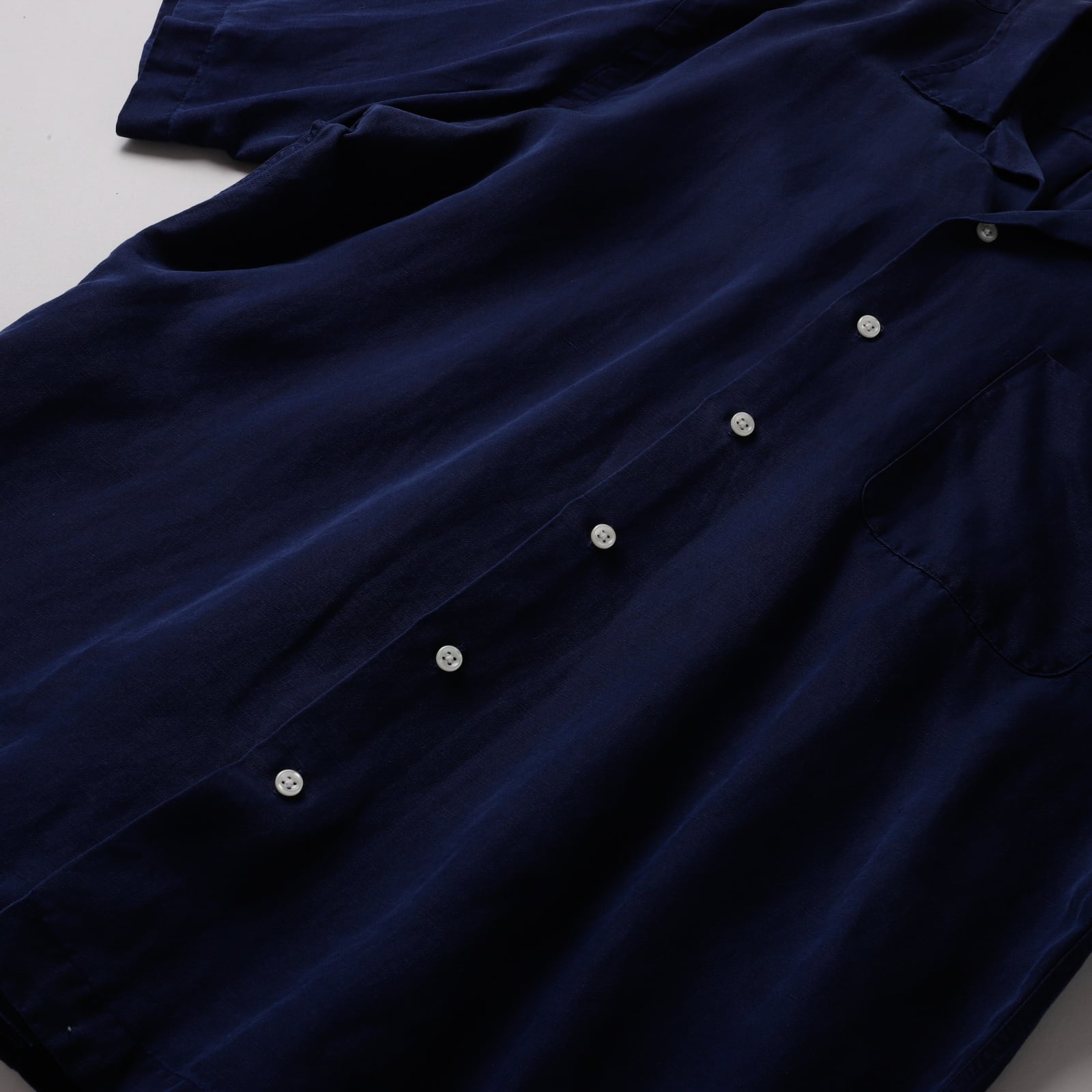 極美品】90s Ralph Lauren special silk linen open collar shirt